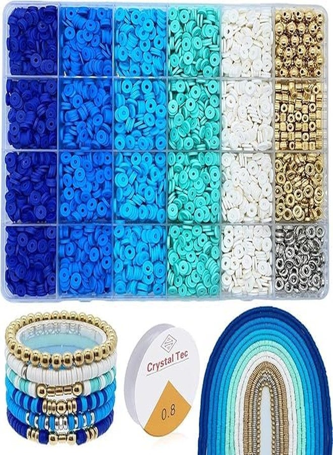 Granthi Enterprise Bracelet Making Kit for Girls, Jewellery Making Kit for Kids DIY Dead Set Making, Toys for Girls Age 6-12 Years Old .(Brown), Plastic (Bracelets Making KIT Blue (Clay Beads)) - Image 1